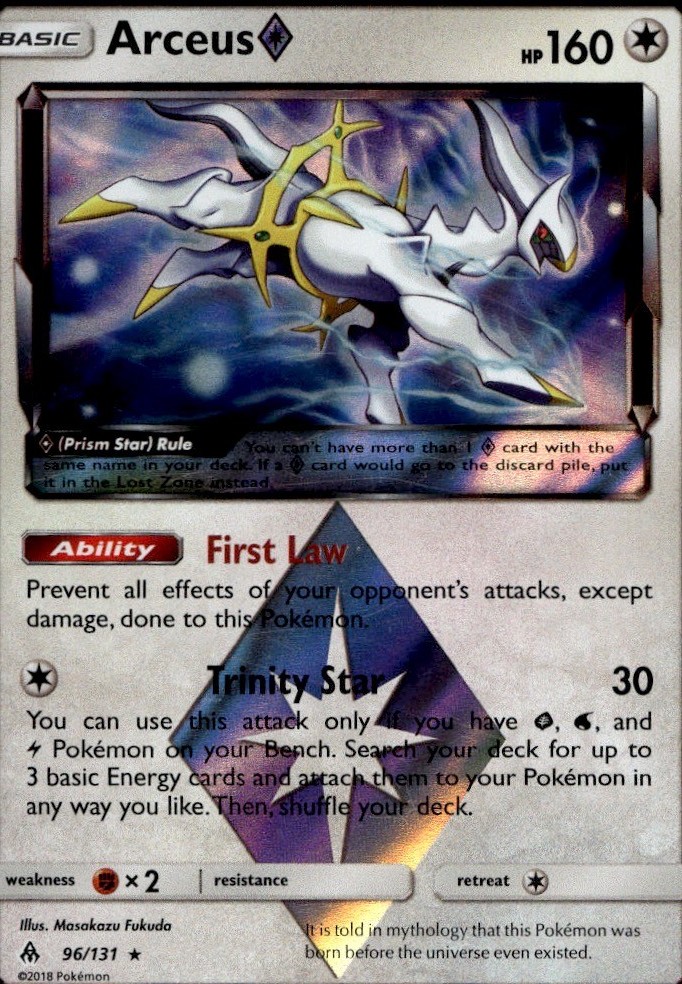 Arceus ◇ 96/131 Prism Star Rare Forbidden Light Pokemon Holo Near Mint