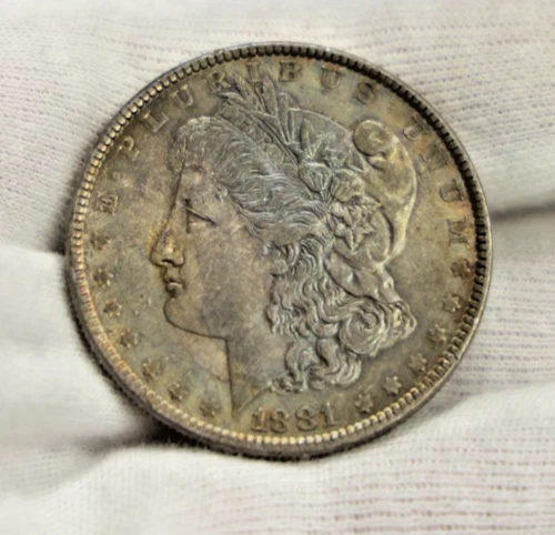 1881 US Morgan Silver Dollar $1 Nice Toned AU