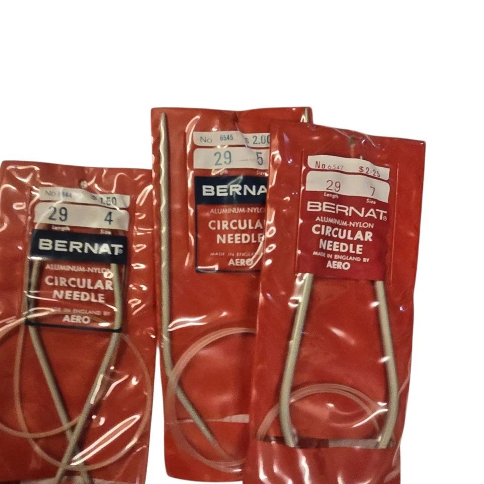 Lote de 10 agujas de tejer circulares Bernat Boye aluminio nailon varios tamaños Foto 2 de 4