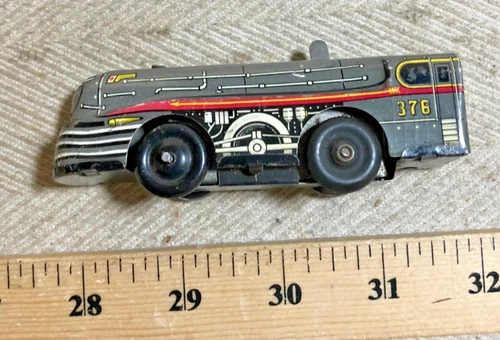 1950s Marx 376 Tin Train Set Gray Engine from Twin Train on Double Track set (C)