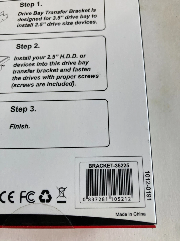 BYTECC BRACKET-35225 2.5" HDD/SSD Mounting Kit for 3.5" Drive Bay - Image 2 of 3