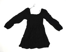 GAP Long Sleeve Square Neck Smocked Mini Dress Short Casual Black Womens S