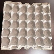 Lot of 20 Trays Empty Pulp Paper Egg Cartons - Holds 30 Eggs Count Holder Used