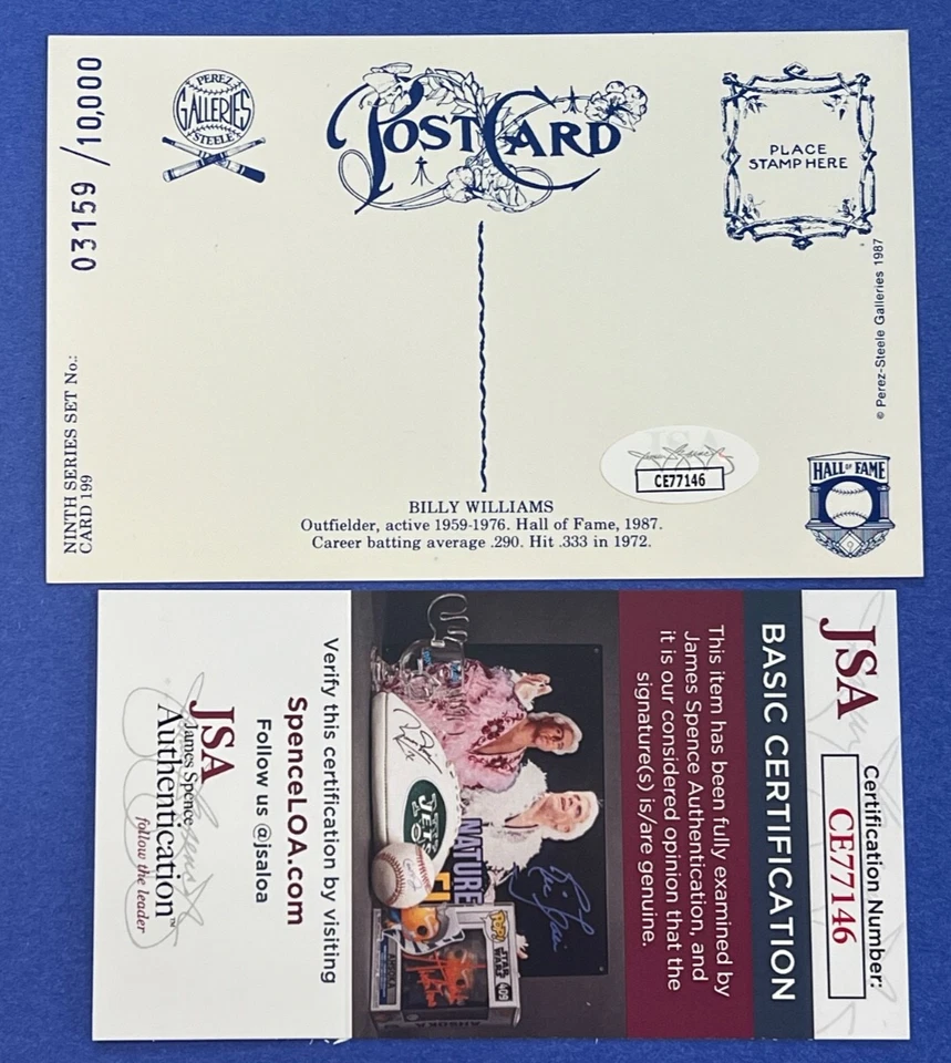 Billy Williams Signed Perez Steel Postcard #99 JSA CE77146 - Image 3 of 3