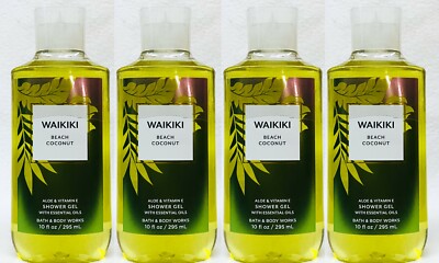 4 Bath & Body Works WAIKIKI BEACH COCONUT Body Wash Shower Gel 10 oz