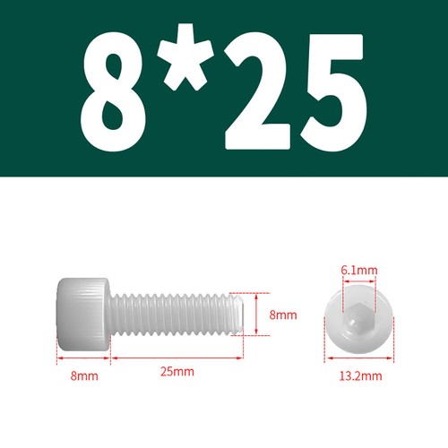 Kunststoff Zylinderschrauben Innensechskant Weiß Nylon DIN 912 M3 M4 M5 Bis M12 - Bild 50 von 82
