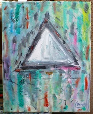 DON'T WALK AWAY  8x10 canvas original Abstract art oil painting signed Crowell