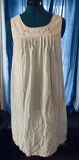 VTG 60 s Light Blue NYLON NIGHTGOWN WALTZ LENGTH Embroidered Florals SZ SM