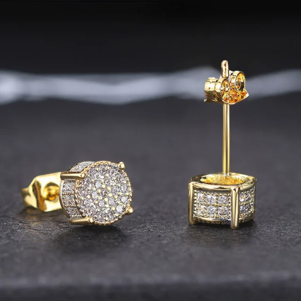 Earrings Cheap Urban Jewelry Iced Out Stud Earrings Gold Plated