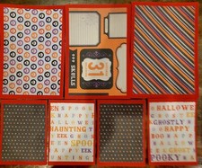 Premade Scrapbook Page/Mat Set - 7 pieces: October 31st