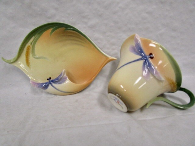 Franz Porcelain Dragonfly Cup & Saucer Set - Numbered 00212 | eBay