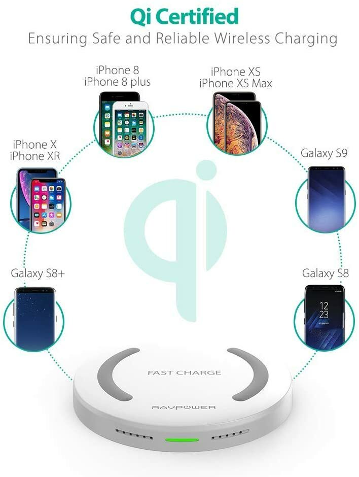スマホアクセサリー RAVPOWER WIRELESS FAST CHARGING PAD Ravpower wireless charger RP-PC034 for All Qi-enabled