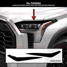 For 2022-2026 Toyota TUNDRA Front Headlight Eyelid Gloss Black Decals Vinyl ppf