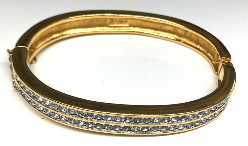 S.A.L. SWAROVSKI AMERICA LIMITED Rhinestone Gold Tone Cuff Bracelet