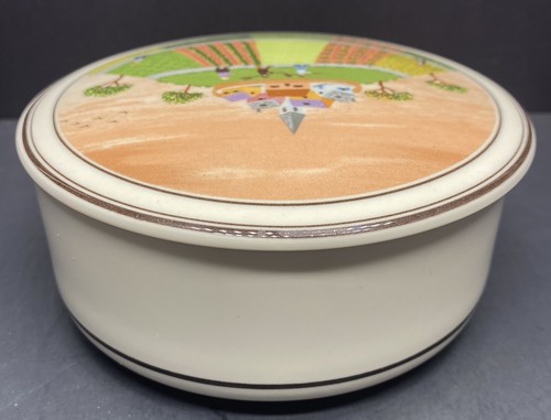 Villeroy Boch Design Naif LaPlau 1 Porcelain Candy Trinket Box Village Fields - Picture 4 of 10