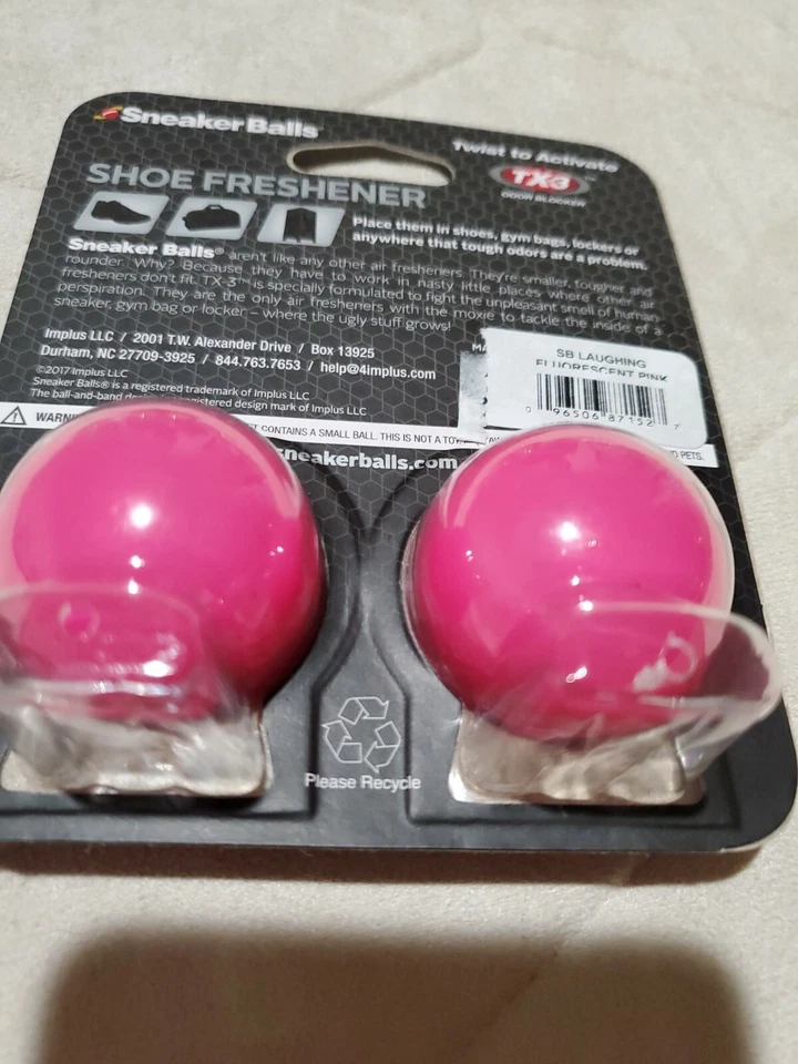 Zapatilla Bolas Ambientador de Zapatos Bolsas de Gimnasio Taquillas Riendo Cara Nuevo con Etiqueta Rosa Foto 3 de 4