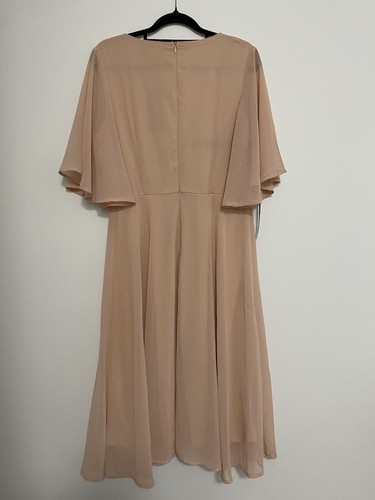 Boohoo Ladies Size 12 BNWT Pink Skater Wrap Dress Half Sleeve Wedding Bridesmaid - Picture 7 of 11