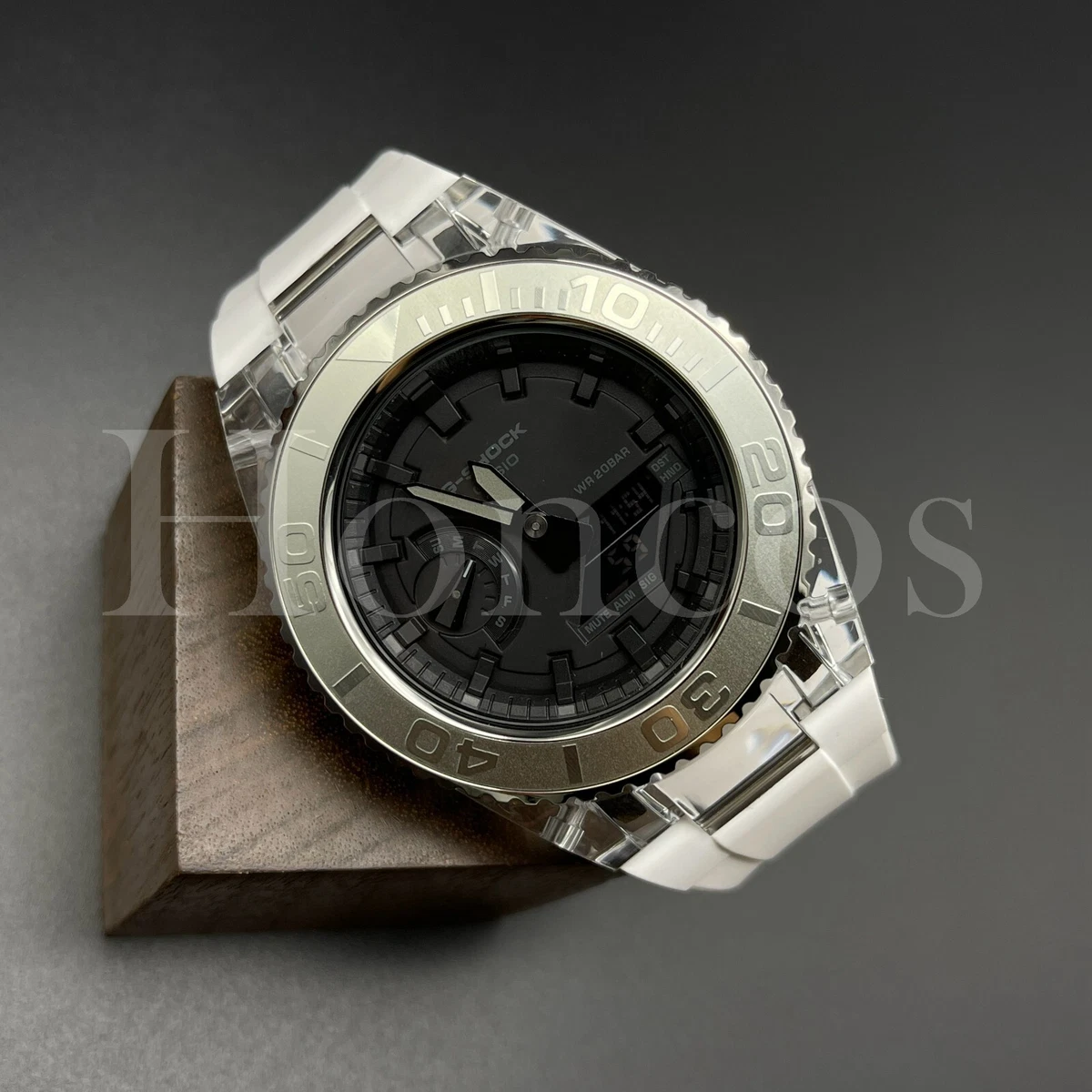 Custom Watch GA2100 1A1 Casio G Shock Yacht Master Silver CLR Case