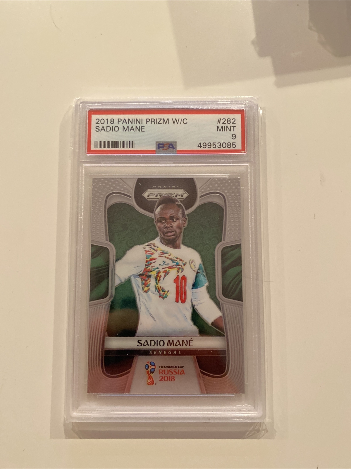 2018 PANINI PRIZM WORLD CUP SADIO MANE #282 PSA 9 MINT RC ROOKIE