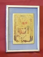 Rare Framed Paint With Metal Frame Ready to Hang 7 Inches Tall.