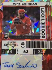 2022 Contenders Optic Tony Santillan #10/23 Rookie Ticket Auto Cracked Ice Reds