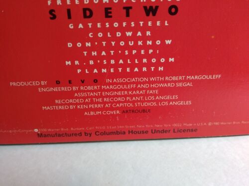 Devo Freedom Of Choice Vinyl LP Record Album New Wave Synth-Pop 1980 CLUB Ed. - Picture 4 of 4