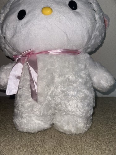 Sanrio Hello Kitty Easter Greeter 18" White Lamb Pink Bow Purple Bow - Picture 4 of 5