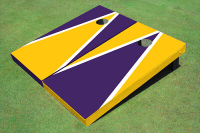 Purple And Yellow Alternating Triangle Custom Cornhole Board