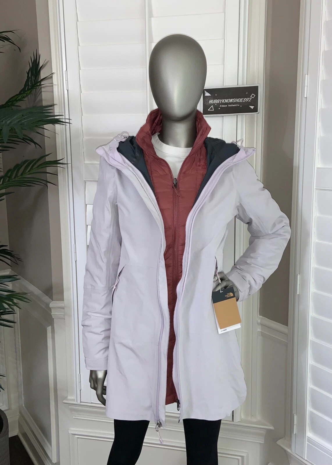 The North Face Women’s ThermoBall Eco Triclimate Parka Jacket Lavender Fog NWT