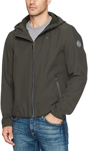 tommy hilfiger men's hooded soft shell jacket