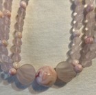 Avon Vintage Pretty in Pink Frosted & Swirl Lucite Beads Three Strand Necklace — photo 2