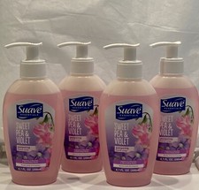NEW Suave 4 PACK . SWEET PEA VIOLET Pampering Hand Soap. 6.7 Fl. Oz each