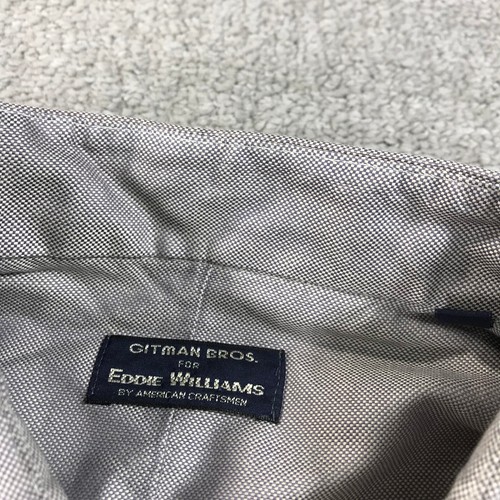 Gitman Bros Shirt Mens Extra Large 17.5 Button Up Gray Dress Eddie Williams - Picture 3 of 9