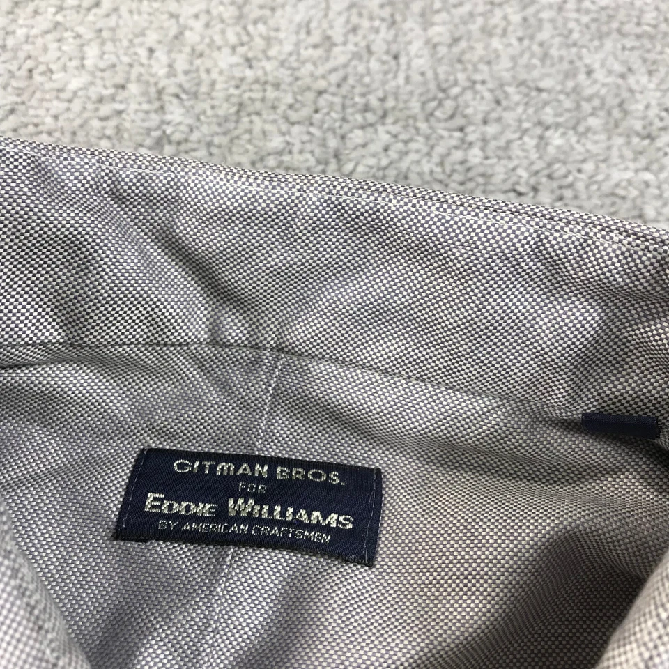 Gitman Bros Shirt Mens Extra Large 17.5 Button Up Gray Dress Eddie Williams - Image 3 of 4