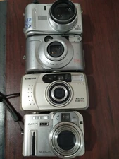 Lot of 4 Hybrid model Point And Shoot Digital Camera  For parts