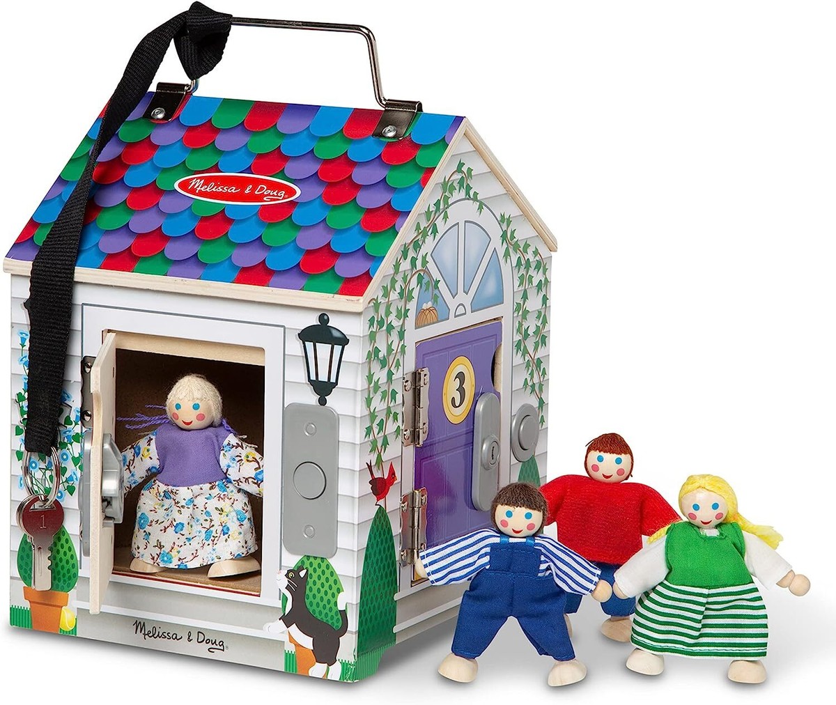 Melissa & Doug Take-Along Wooden Doorbell Dollhouse - Doorbell