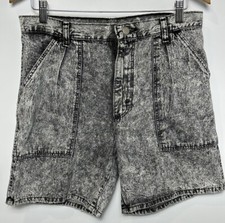 Vintage 80s Wrangler Black Acid Wash Jean Shorts Size 31 32x7 Made In USA
