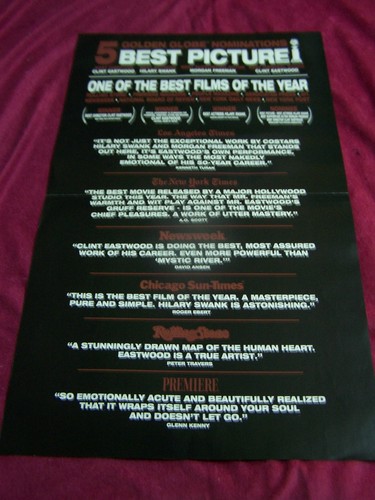 Warner-2004 Movie/"MILLION DOLLAR BABY"/pre-opening promo program-EASTWOOD/SWANK - Picture 2 of 3
