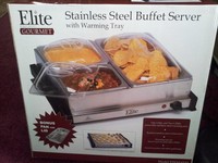 Elite Gourmet Stainless Steel Buffet Server With Warming Tray Elite Gourmet Stainless Steel Buffet Server With Warming Tray