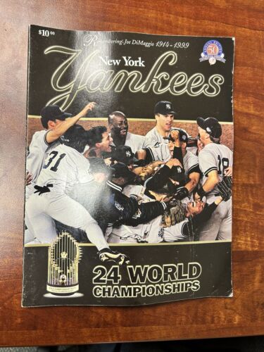 1999 Official  NY Yankees Yearbook 50 Annual Edition Remembering Joe DiMaggio - Afbeelding 1 van 2