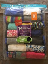 Hanes Girls Hipster Tagless 14-Pair Underwear No Ride Up Multi-Color Size 6 NEW