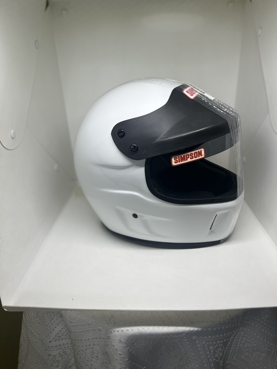 SIMPSON💥VINTAGE~RARE FIND💥Size 6 7/8 White Racing Helmet SA 2000  