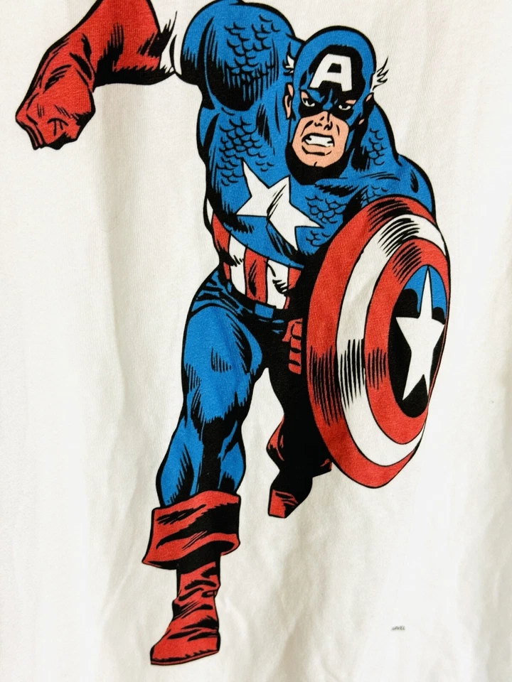 Marvel Comics Captain America Boys Short Sleeve White T-shirt Size 11/12 NEW - Image 3 of 4