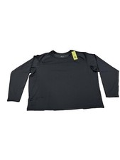 Men's Fitted Cold Mock Long Sleeve Athletic Top - All in Motion Black XL