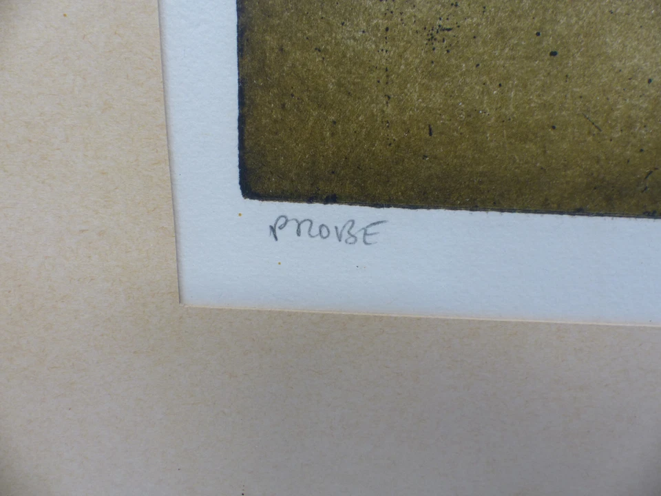 Original Radierung Klaus Böttger 1972 / Verhör / Probe Druck - Bild 3 von 4