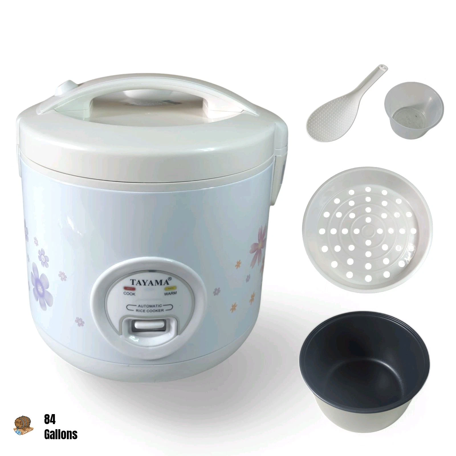Automatic Rice Cooker & Food Steamer 10 Cup, White (TRC 10 Cup (20 Cup Cooked)