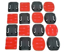 8x Curved  Flat Mounts with 3M Adhesive Pads Compatible with GoPro Cameras