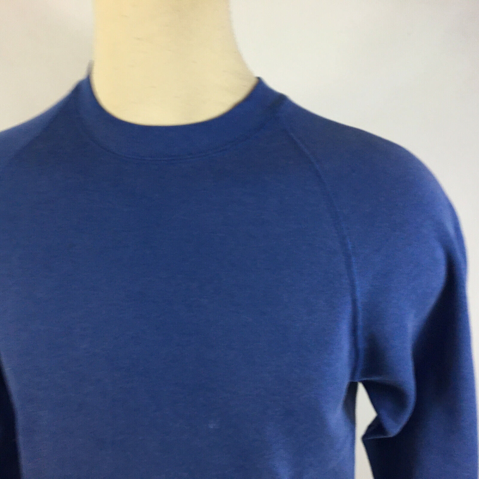 Vintage 80s 90s Blank Plain Royal Blue Sweatshirt… - image 3