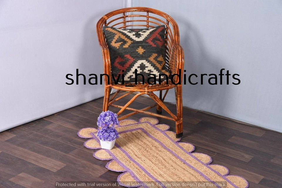 Beautiful Natural Rug Braided Jute Home Decor Floor Mat Modern Area Rag Rugs - Image 2 of 4