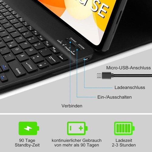 Bluetooth QWERTZ Tastatur Maus Hülle Für Xiaomi Redmi Pad SE 11 Mi Pad 5 6/6 Pro - Bild 15 von 79
